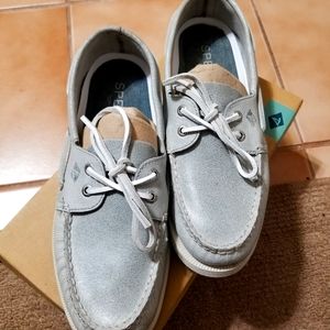 Sperry AO 2 Eye White Cap Grey Size 8.5 Men Barely Used